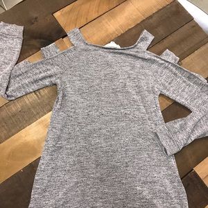 Pink Republic Marbled Grey Cutout Sweater